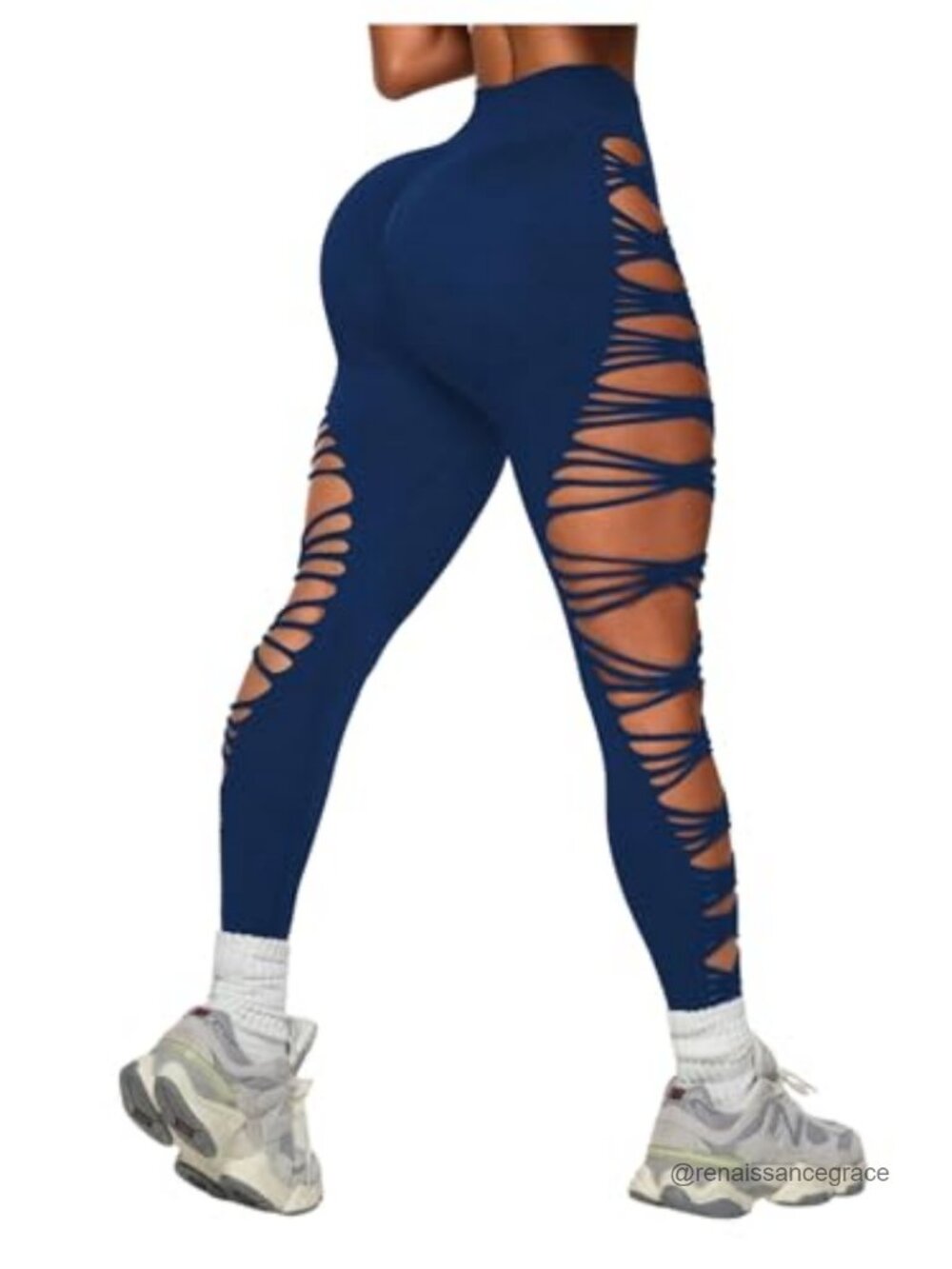 Y2K Ripped High Waist Seamless Leggings Tummy Control Yoga